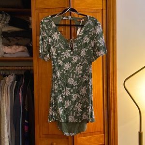 Verge Girl I green floral mini dress